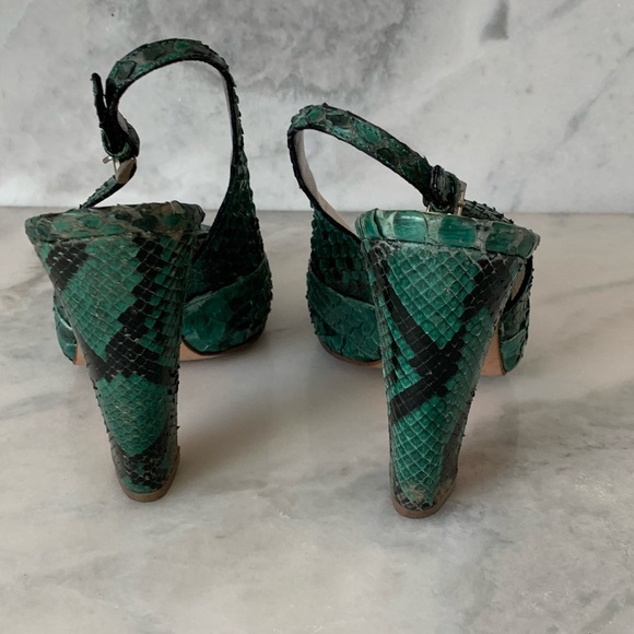 Prada green python slingback pump 38.5 - Picture 4 of 8